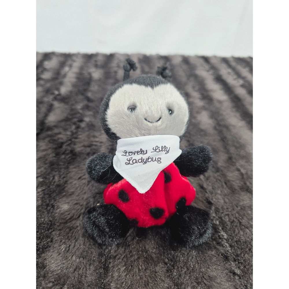 Ganz Lovely Lilly Ladybug Plush Stuffed Animal Red Black Polka Dot 5 inch